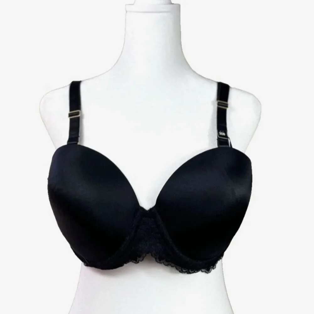 City Chic Boudoir Push-Up Multiway Strapless Bra Black & Pink US Size 42B NWT‎